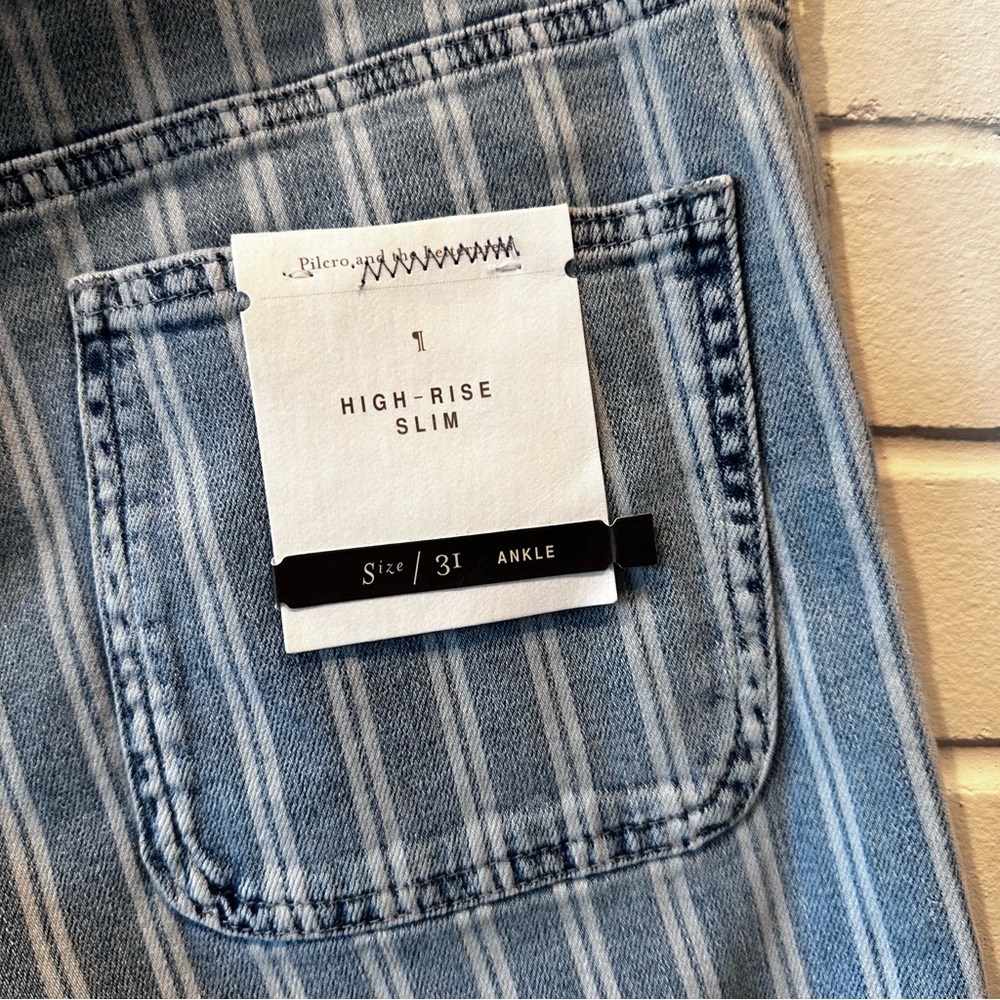 NWT Pilcro striped high rise slim jeans - Picture 6 of 11